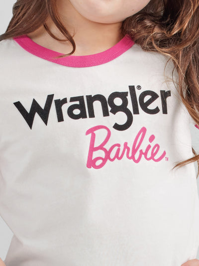 Wrangler Girl's Barbie Logo Ringer Tee