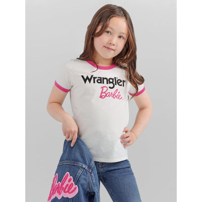 Wrangler Girl's Barbie Logo Ringer Tee