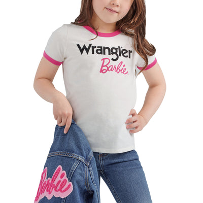 Wrangler Girl's Barbie Logo Ringer Tee