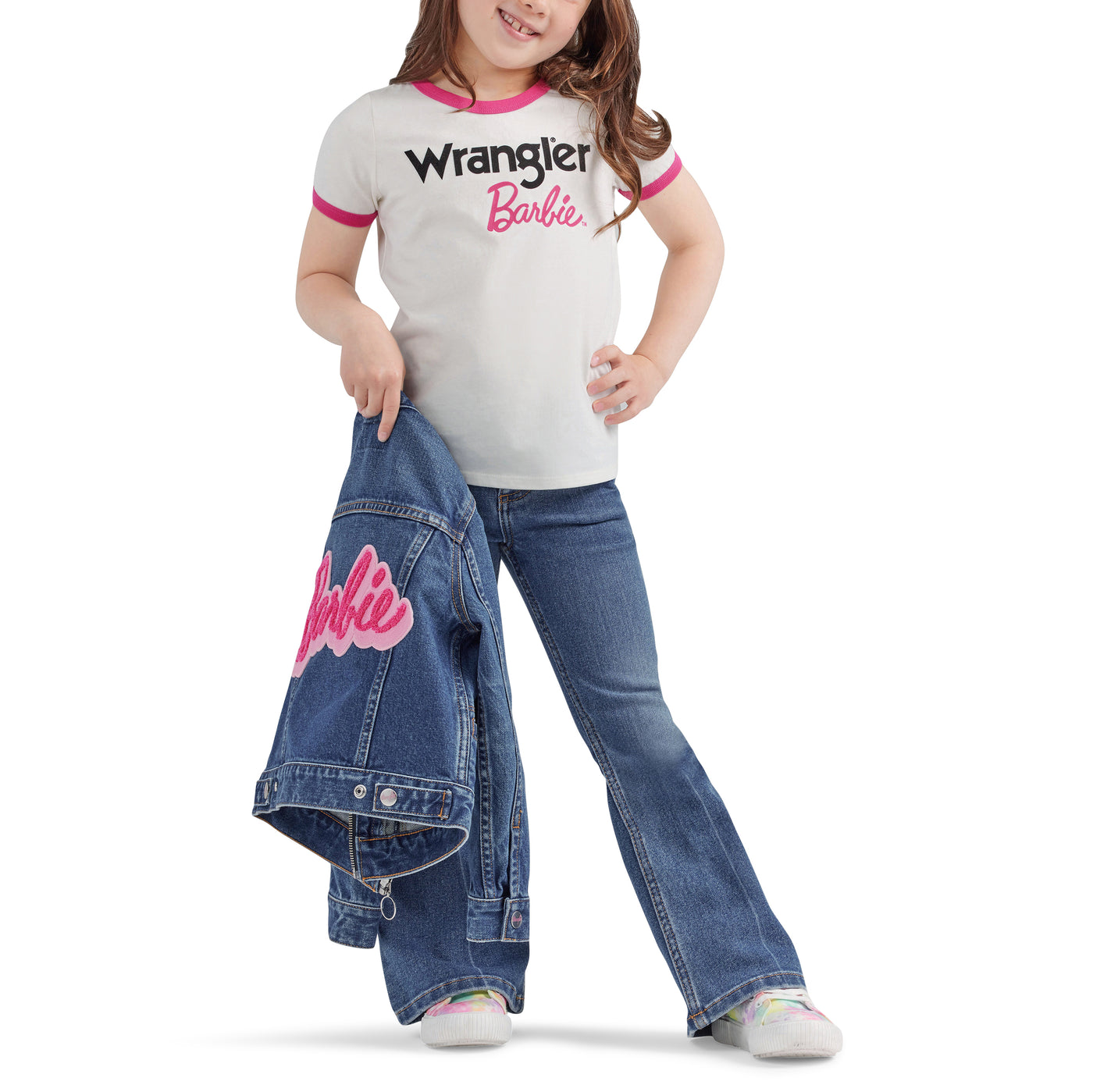 Wrangler Girl's Barbie Logo Ringer Tee