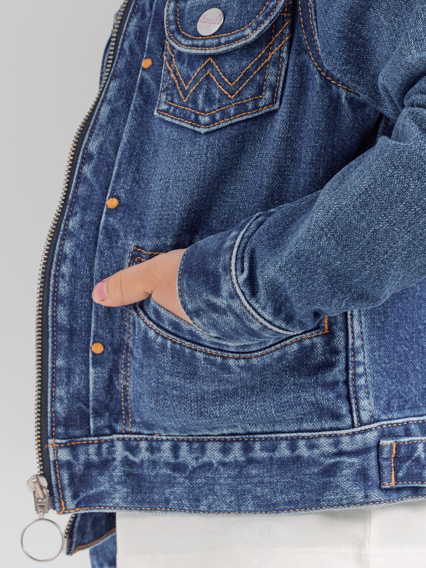 Wrangler Girl's Barbie Zip Front Denim Jacket