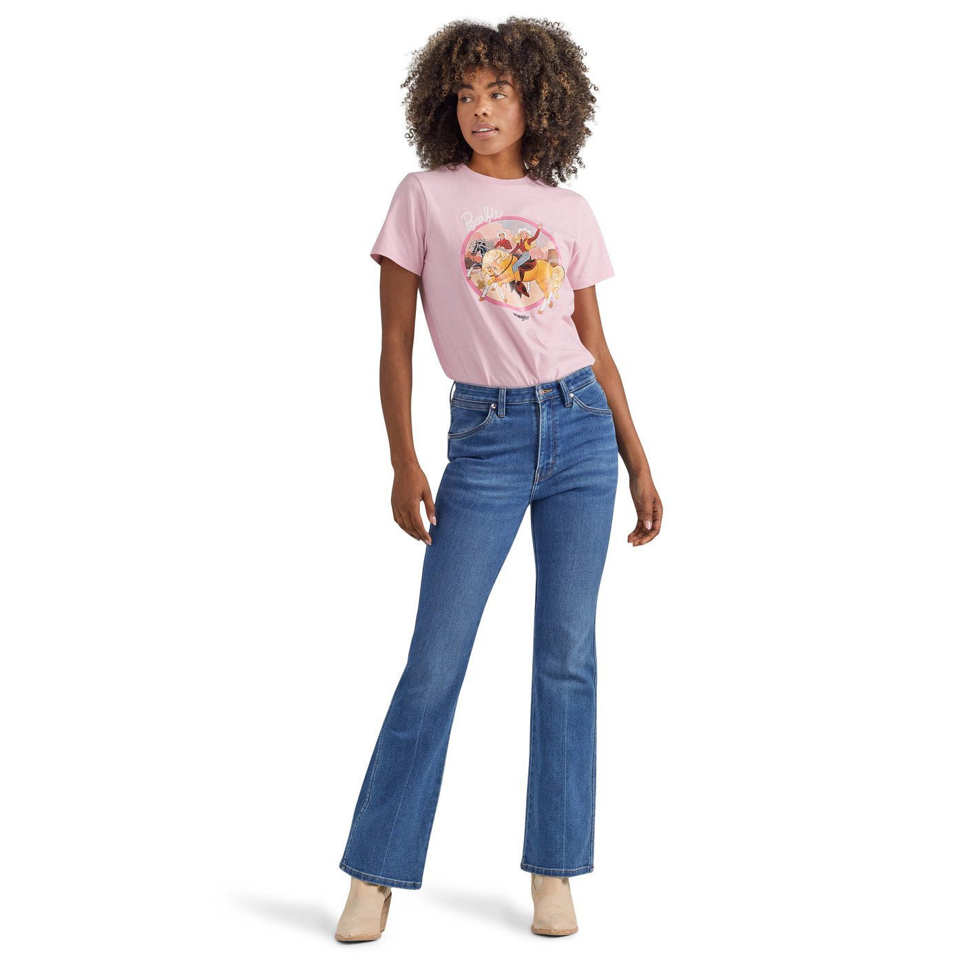 Wrangler Women's Barbie Westward Dark Wash High Rise Bootcut Jean