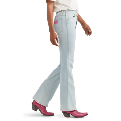 Wrangler Women's Barbie Westward Ken Blue High Rise Bootcut Jean