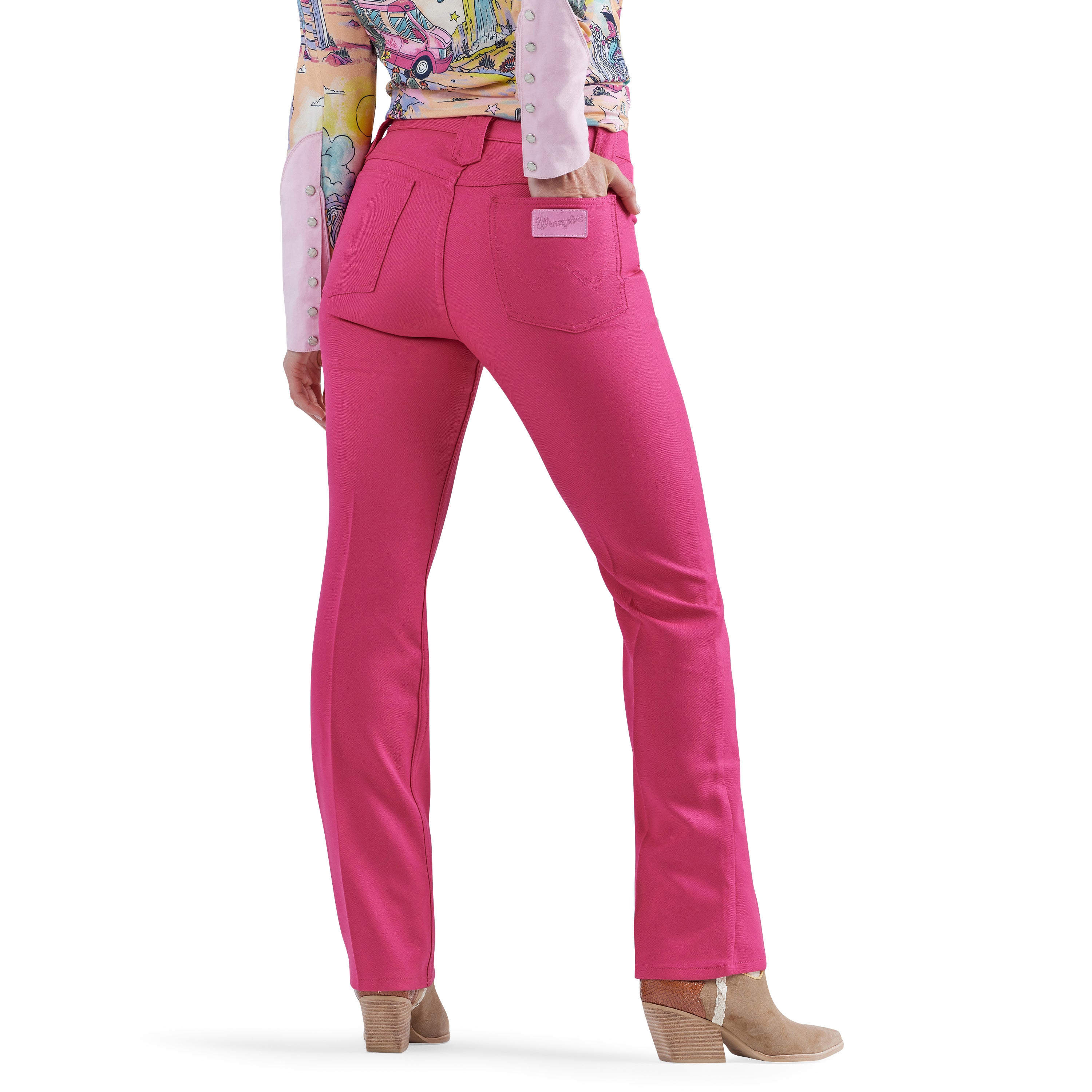 Wrangler Women's Barbie Pink High Rise Wrancher Pant – West