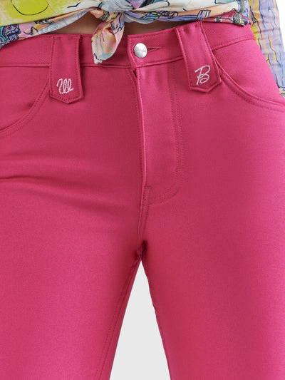 Wrangler Women's Barbie Pink High Rise Wrancher Pant