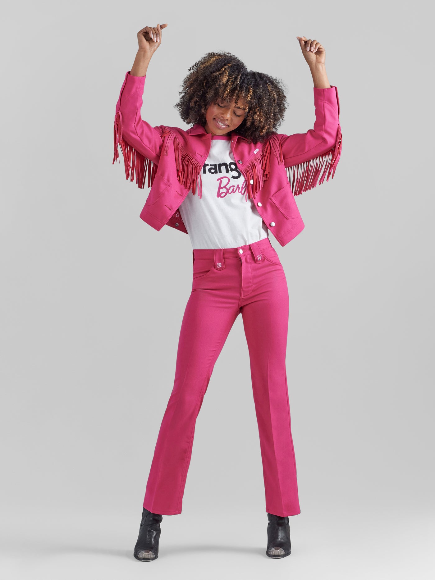 Wrangler Women's Barbie Pink High Rise Wrancher Pant