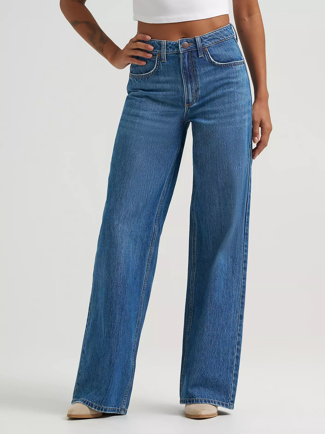 Wrangler Women's Yvette Retro Bailey High Rise Wide Leg Jean