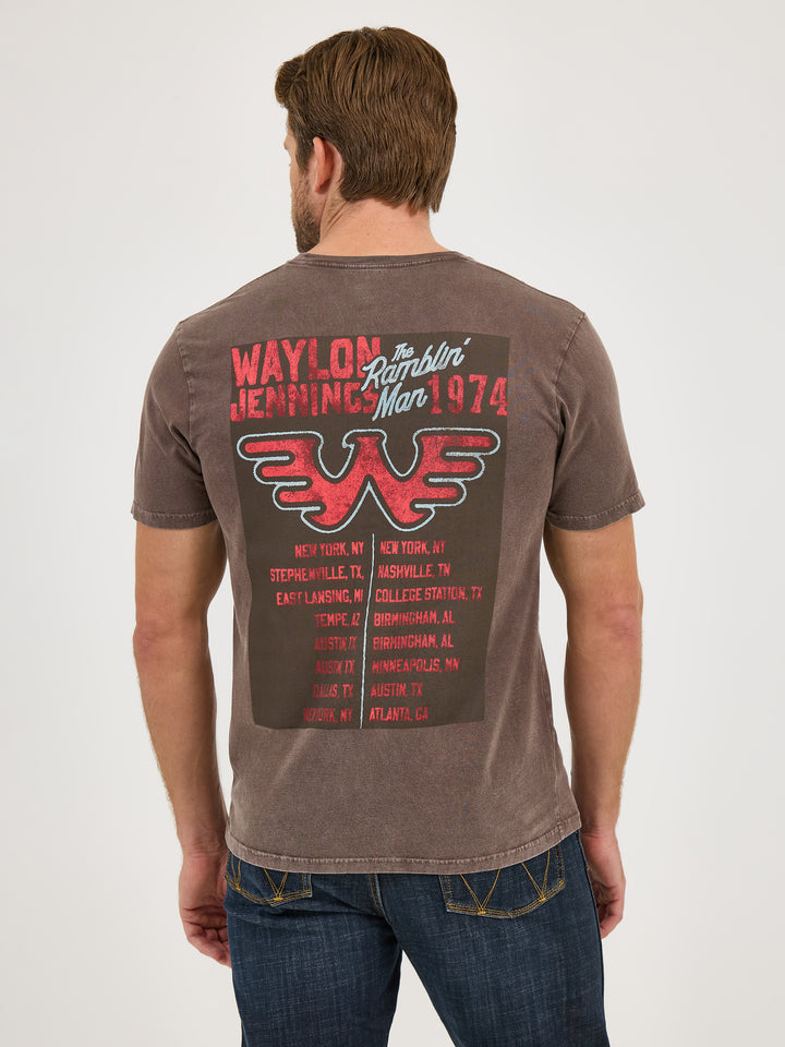 Wrangler Men's Chocolate Plum Waylon Jennings Tee