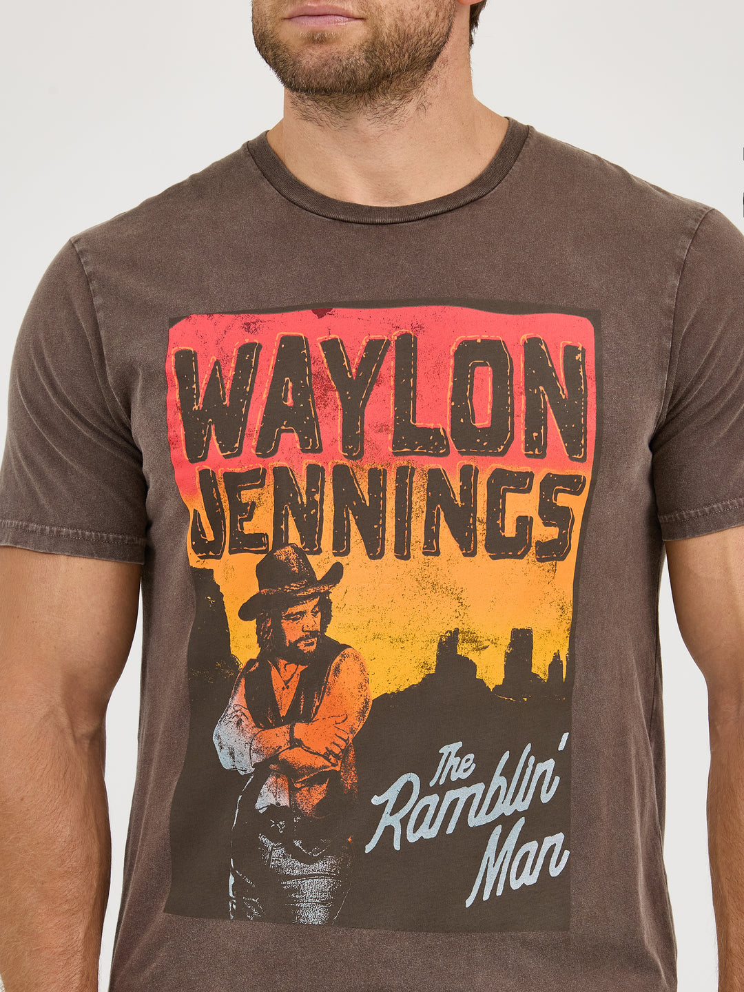 Wrangler Men's Chocolate Plum Waylon Jennings Tee