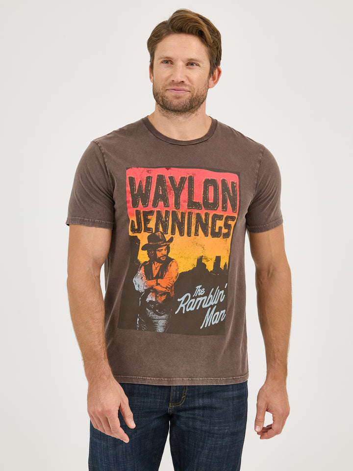 Wrangler Men's Chocolate Plum Waylon Jennings Tee