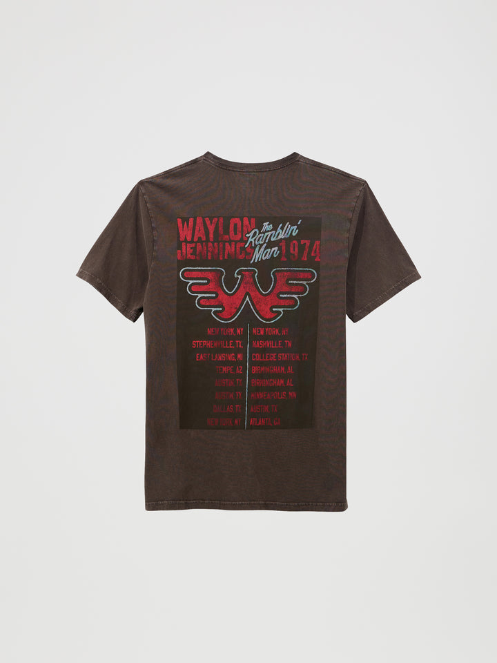 Wrangler Men's Chocolate Plum Waylon Jennings Tee