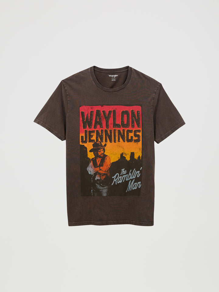 Wrangler Men's Chocolate Plum Waylon Jennings Tee