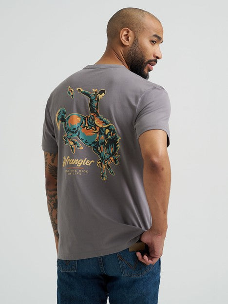 Wrangler Men's Quiet Shade Bucking Cowboy Tee