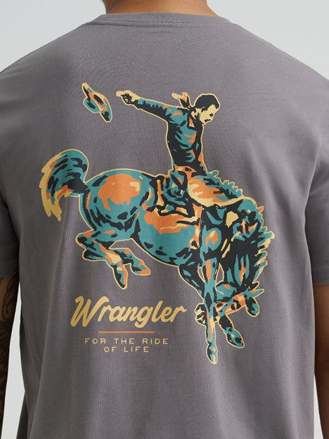 Wrangler Men's Quiet Shade Bucking Cowboy Tee