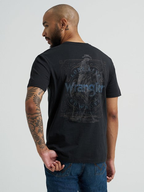 Wrangler Men's Jet Black Cowboy Graphic Tee