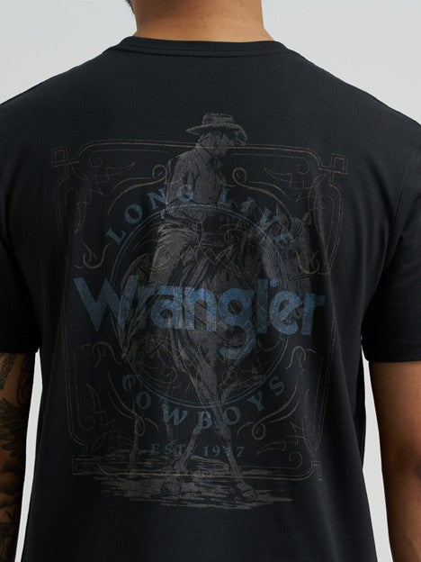 Wrangler Men's Jet Black Cowboy Graphic Tee