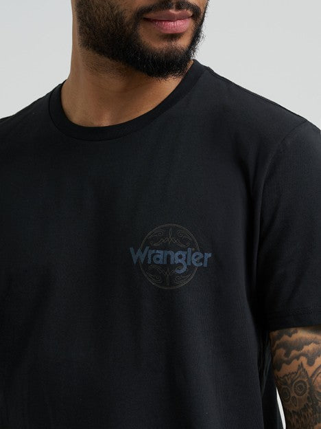 Wrangler Men's Jet Black Cowboy Graphic Tee