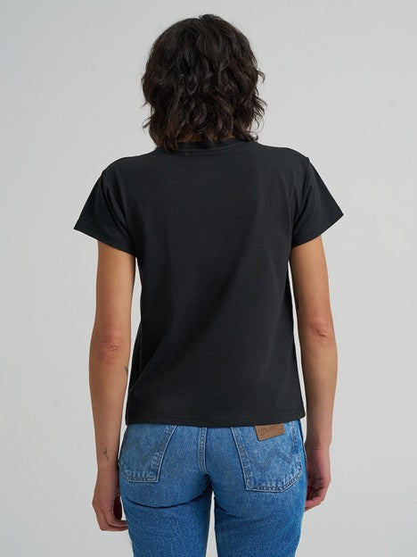 Wrangler Women's Rhinestone Black Midnight Rodeo Retro Tee