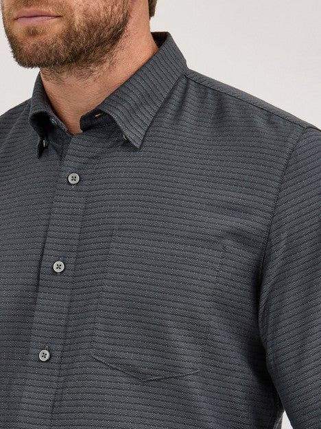 Wrangler Men's Black Shadow Cody Johnson One Pocket Button Down Shirt