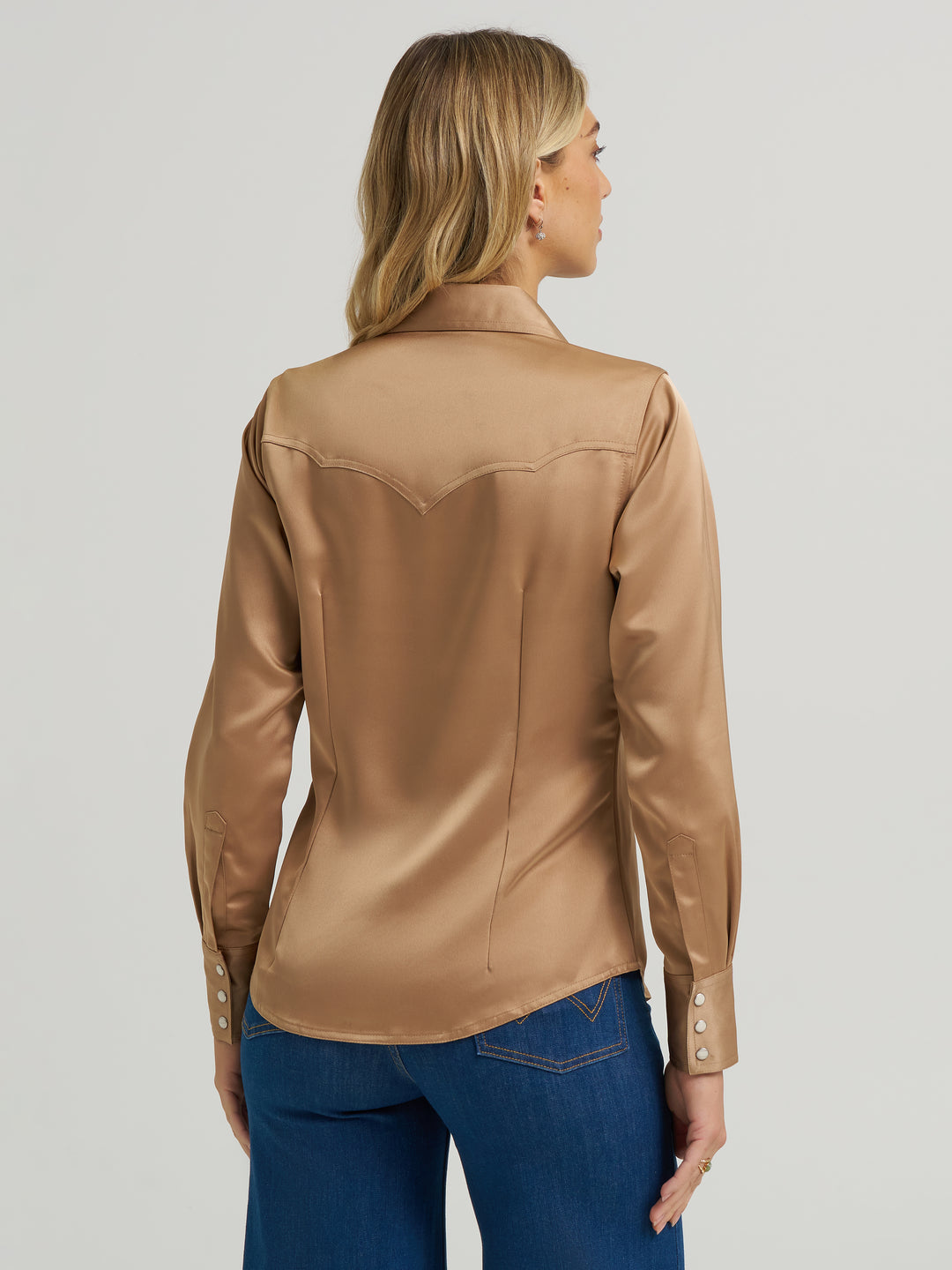 Wrangler Women's Gold Satin Lainey Wilson Shirt
