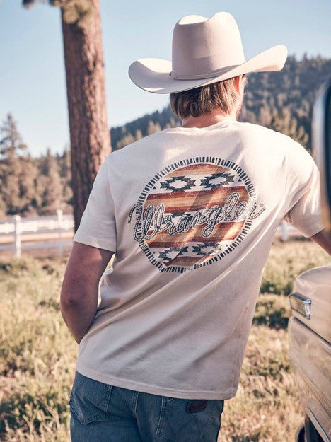 Wrangler Men's Antique White Golden Hour Southwestern Graphic Tee