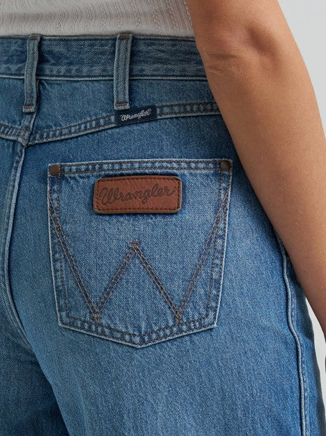 Wrangler Women's Milena Retro Bailey High Rise Wide Leg Cuffed Jean