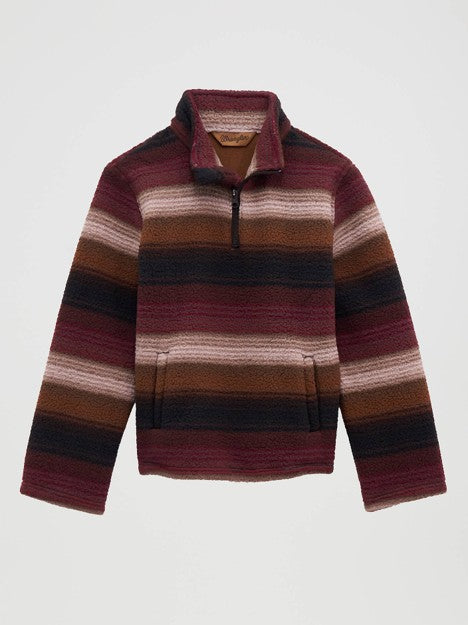 Wrangler Boy's Aztec Port Hay Away Quarter-Zip Sherpa Pullover