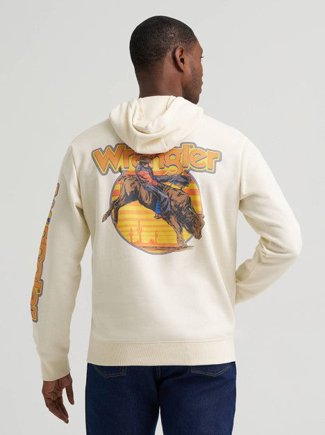 Wrangler Men's White Rodeo Action Hoodie