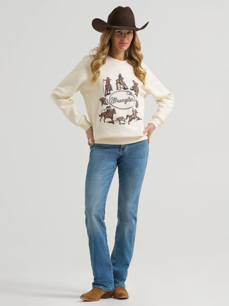 Wrangler Women's White Stroy Circle Fleece Sweatshirt