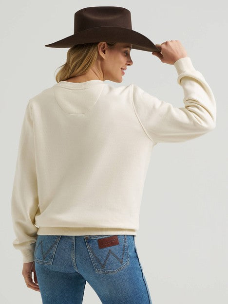 Wrangler Women's White Stroy Circle Fleece Sweatshirt