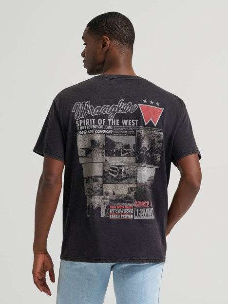 Wrangler Men's Black Beauty Ranch Archive Graphic Tee