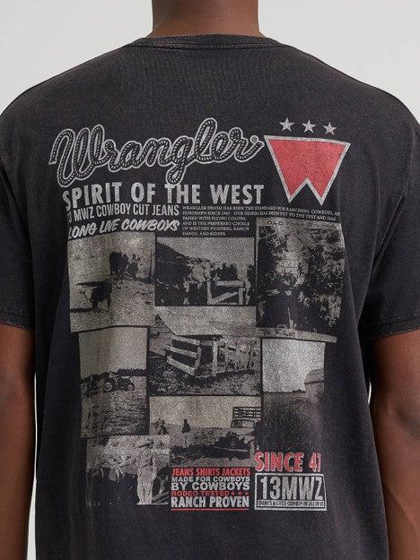 Wrangler Men's Black Beauty Ranch Archive Graphic Tee