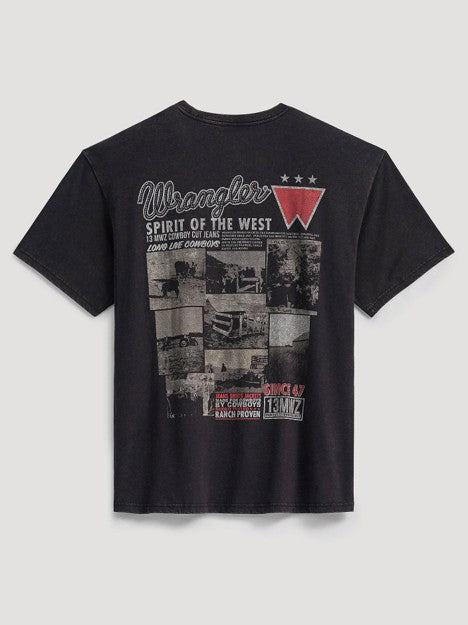 Wrangler Men's Black Beauty Ranch Archive Graphic Tee