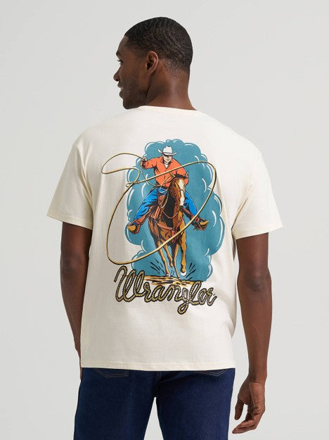 Wrangler Men's White Roper Action Graphic Tee