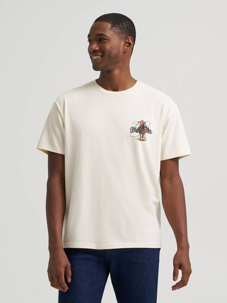 Wrangler Men's White Roper Action Graphic Tee