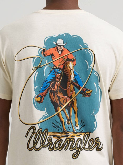 Wrangler Men's White Roper Action Graphic Tee