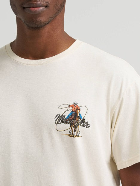 Wrangler Men's White Roper Action Graphic Tee