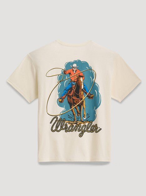 Wrangler Men's White Roper Action Graphic Tee