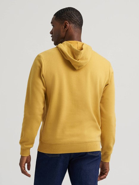 Wrangler Men's Pale Gold Legacy Script Graphic Pullover Hoodie