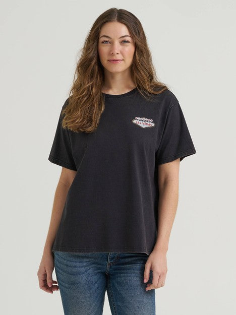 Wrangler Women's Black Beauty Vegas Lights Girlfriend Graphic Tee