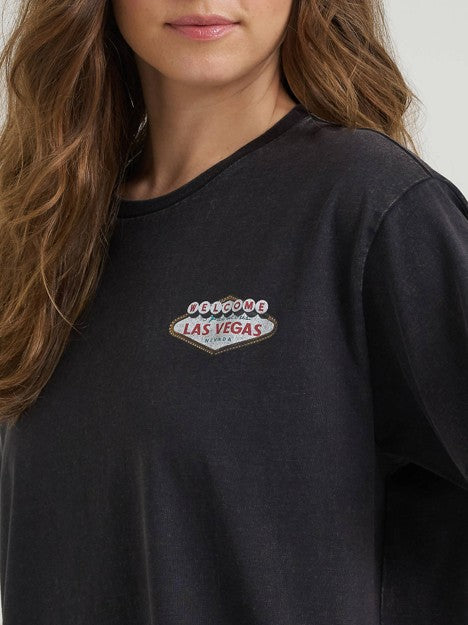 Wrangler Women's Black Beauty Vegas Lights Girlfriend Graphic Tee