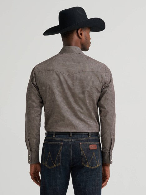 Wrangler Men's Abstract Chevron Retro Western Snap Shirt