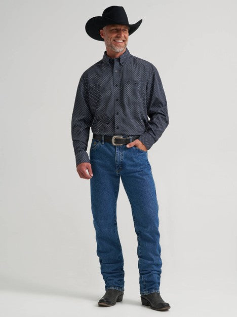 Wrangler Men's Black Diamond George Straight Performance Button Down Shirt