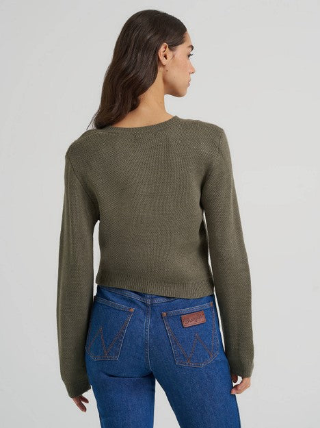 Wrangler Women's Horseshoe Green Stay A While Sweater