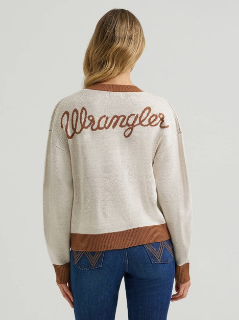 Wrangler Women's Cream V-Neck Cardigan