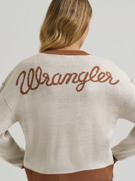 Wrangler Women's Cream V-Neck Cardigan