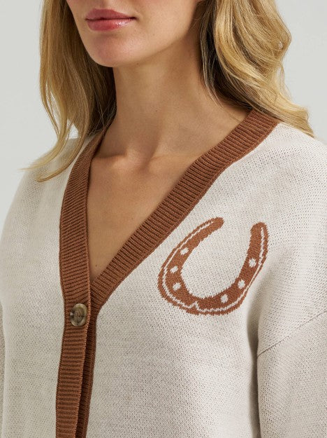 Wrangler Women's Cream V-Neck Cardigan