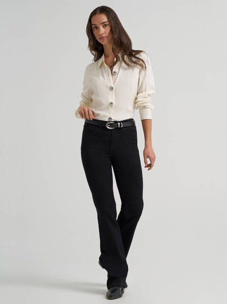 Wrangler Women's White Slim Concho Button Shirt