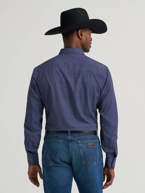 Wrangler Men's Navy Night Cody Johnson Performance Button Down Shirt
