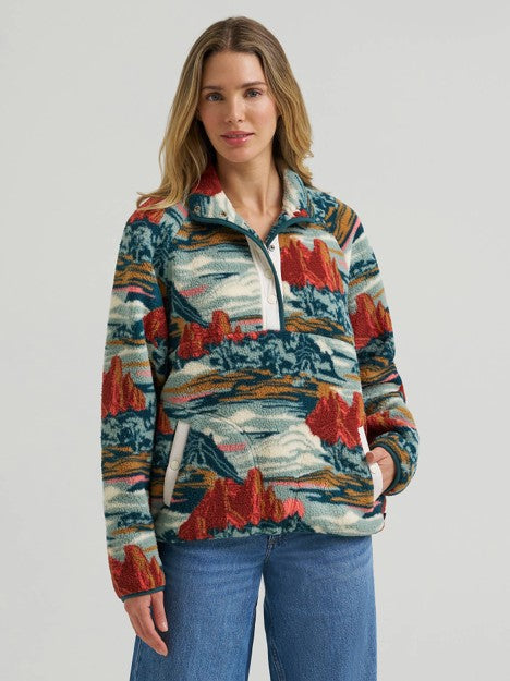 Wrangler Women's Teal Mesa Big Sky Sherpa Pullover